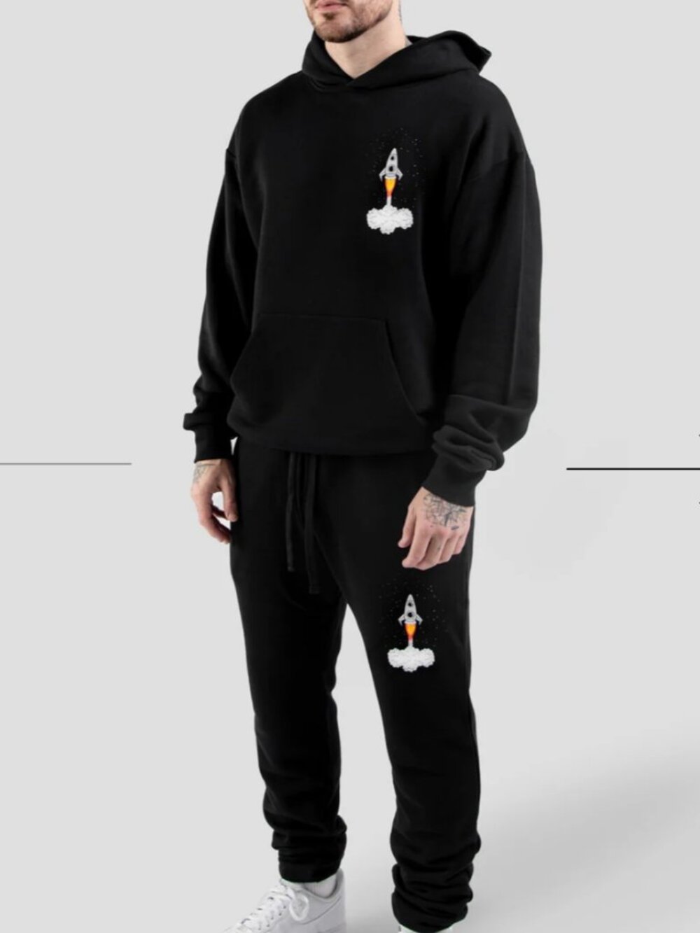 Rich & Rotten Blast Off Terry 2 Piece SET Black SIZE XL/XXL